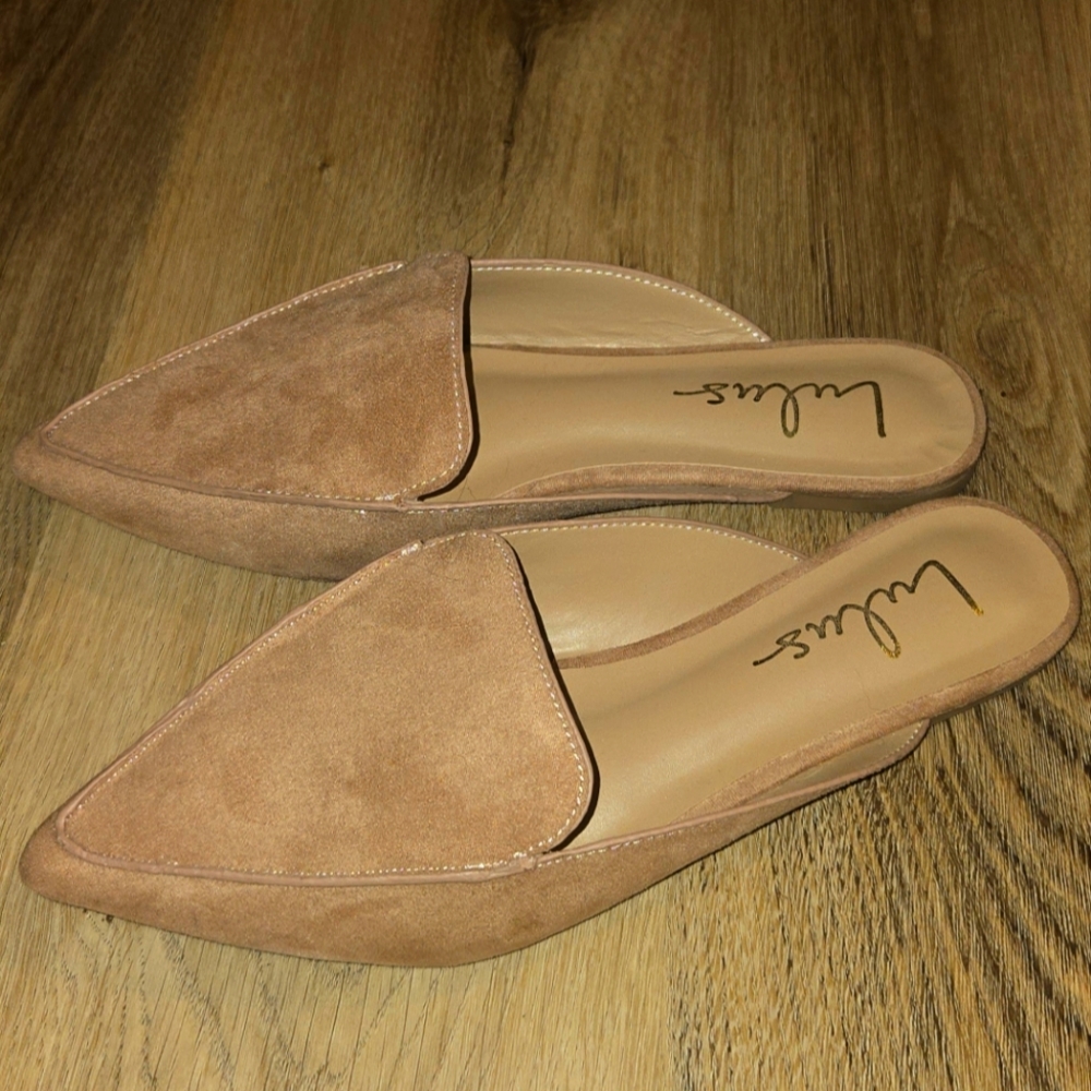 Lulus Beige Suede Mules